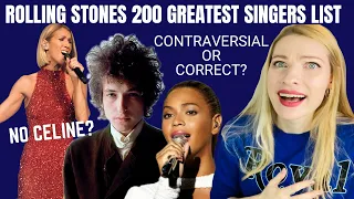Vocal Coach Reacts: Rolling Stones 200 Greatest Singers List - Controversial! Where is Celine Dion?