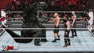 WWE 2K19 Giant Godzilla vs Mini Brock Lesnar, Mini Braun Strowman & Mini Big Show Match!