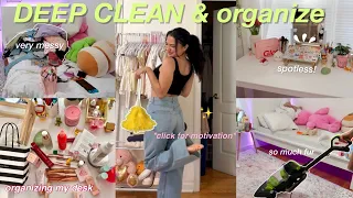 DEEP CLEAN and ORGANIZE my MESSY room✨(this will motivate you!)