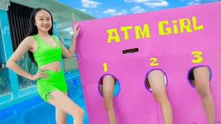 AMAZING FUNNY LONG-LEGGED GIRLS PRANK BATTLE NERF CDGirl Nerf Guns POPULAR WONDERFUL ATM GIRL PRANK