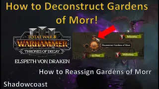 How to Deconstruct and Reassign Gardens of Morr as Elspeth von Draken in Total War Warhammer III!