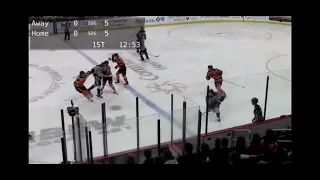 Keoni Texeira vs Matt Boudens Indy Fuel vs Fort Wayne Komets Big Hit!