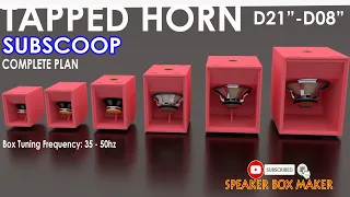 Tamang sukat - Subscoop / Tapped Horn Complete Compilation D21, D18, D15, D12, D10, D8/ 35 TO 50HZ