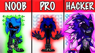 FNF Character Test | Gameplay VS Playground | Sonic EXE Noob Pro Hacker