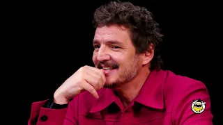 Pedro Pascal Cries From His Head While Eating Spicy Wings _ Hot Ones backwards