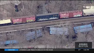 Freight train hauling trash derails in Ayer