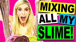 MIXING ALL MY SLIME! (CRUNCHY SLIME, FLUFFY SLIME, OREO SLIME, EDIBLE SLIME)