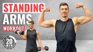 20 min STANDING DUMBBELL ARMS WORKOUT | Follow Along