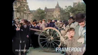 AI RESTORATION 1914 Berlin Germany Scenes - old video from 1900 in color