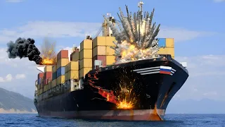 shocked the world! Container ship containing Russian military ammunition destroyed