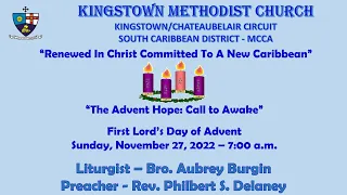 Kingstown Methodist Church Worship Service, Sunday November 27, 2022