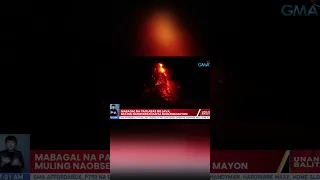 Bulkang Mayon, muling naglalabas ng lava #shorts | Unang Balita