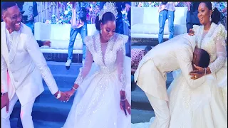 So Shy! See How Mo Bimpe Won Lateef Adedimeji On Their Wedding Dance Must-See