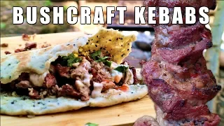 Bushcraft Cooking - Lamb Kebab & Pitta Bread