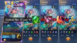 LUO YI BEST BUILD FULL DAMAGE BUILD FOR SOLO RANKED GAME  2024 (auto win streak!!) - Mobile legends