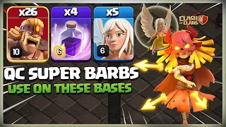 Th14 Queen Charge Super Barbarian Attack | Th14Super Barbarian Attack in Clash of Clans coc