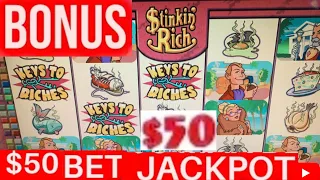 $50 / Bet 😱 Stinkin Rich Slot Machine Finally Bonus and JACKPOT