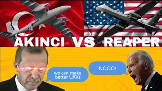 TURKISH🇹🇷 AKINCI VS AMERICAN🇺🇸 MQ-9 REAPER UAV | The best comparison ( with details )