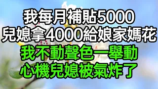 我退休金5000 補貼兒子 ，兒媳拿4000給娘家媽花，我不動聲色一舉動，心機兒媳被氣炸了#深夜淺讀 #為人處世 #生活經驗 #情感故事