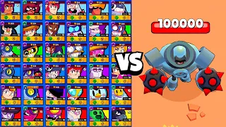 TOUS LES BRAWLERS vs LE ROBOT 100'000 HP ! QUI est le PLUS RAPIDE  à le BATTRE? Brawl Stars Olympics