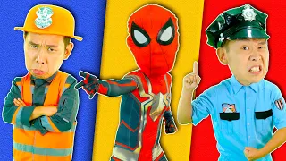 Policemen, Spiderman and Firemen Song 🚒 🚓 🚑 | Police Officer Song 👮‍♂️🚨 | Lights Kids Song