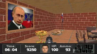Wolfenstein 3D - Kreml3D Mod - Fight vs Putin, Lawrow, Medvedev