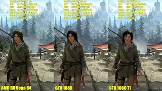 Rise Of The Tomb Raider DX12 AMD RX Vega 64 Vs GTX 1080 Vs GTX 1080 TI Frame Rate Comparison