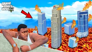 LAVA TSUNAMI IN GTA 5 | BIGGEST Volcano LAVA Franklin ESCAPE | Lovely Gaming