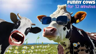 FUNNY COW DANCE FOR 12 MINUTES STRAIGHT | Cow Song & Cow Videos 2024 | Cow dance mix | dancing cow
