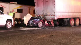 2 killed, including 1 child, when Mustang crashes into semi just south of Utah-Arizona border