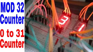 MOD 32 counter with 7 Segments Display | 0 to 31 Counter Circuit