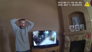 Chris Watts watches himself on security video and a BABY appears, Coonrod Body Cam, 8-13-18-1400 hrs