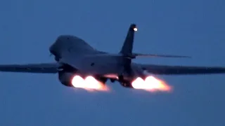 🇺🇸 Thunderous B-1 Bombers Takeoff in the Early Hours at Fairford UK