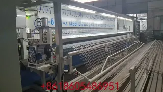 YX-6000-2 fully automatic steel plastic geogrid warp knitted welding production line