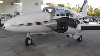 Piper-Aztec Engine Start at Baker Aviation