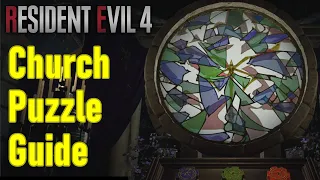 Resident Evil 4 remake church puzzle solution, chapter 4 color glass puzzle