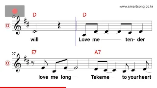 Elvis Presly - Love Me Tender (Key of D Major) MR