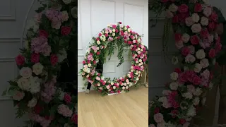 Wedding Backdrop Decor Round Arch Floral Arrangement Event Flowers Stand  #diy #arch #floraldesign