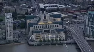 MI6 Building, London, England, sunset Aerial Stock Footage | AX116 065 4K youtube