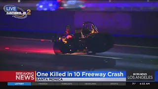 One killed after motorcycle collides with pedestrian on 10 FWY in Santa Monica