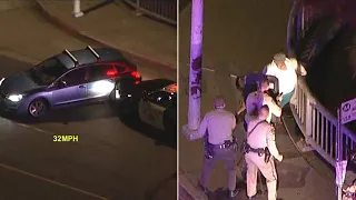 Chase: Authorities use PIT maneuver, K-9 to arrest suspect in LA area