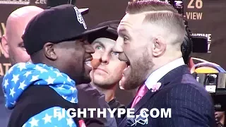 (HEATED!!!) MAYWEATHER VS. MCGREGOR FULL OFFICIAL LA PRESS CONFERENCE AND FIRST FACE OFF