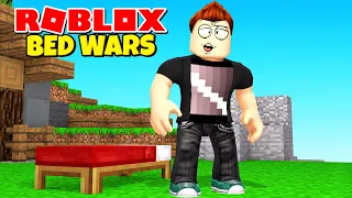 MÓJ PIERWSZY RAZ NA BED WARS w ROBLOX! *wygrana*