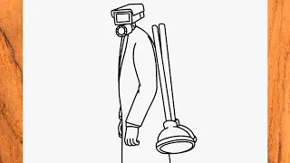 How to draw Cameraman with plunger step by step from Skibidi Toilet