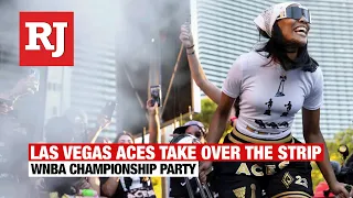 Aces celebrate championship on the Las Vegas Strip