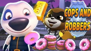 Talking Tom Gold Run COPS AND ROBBERS event Deputy Hank vs Roy Raccoon + Lucky Card Gameplay