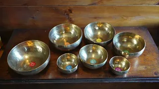 7 Chakra Singing Bowl Set, Travel Quality