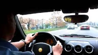 Marcin's taking Ferrari F430 Spider (460BHP) for test Drive in Maranello, Italy 'November 2009'
