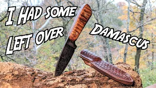 Forging a damascus hunting knife from steel out of the low layer billet I made my round knife from