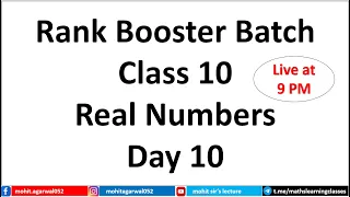 Real Numbers I Class 10 I Math Live